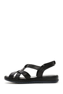 Women's Black Ankle Strap Leather Comfort Sandals | Derimod