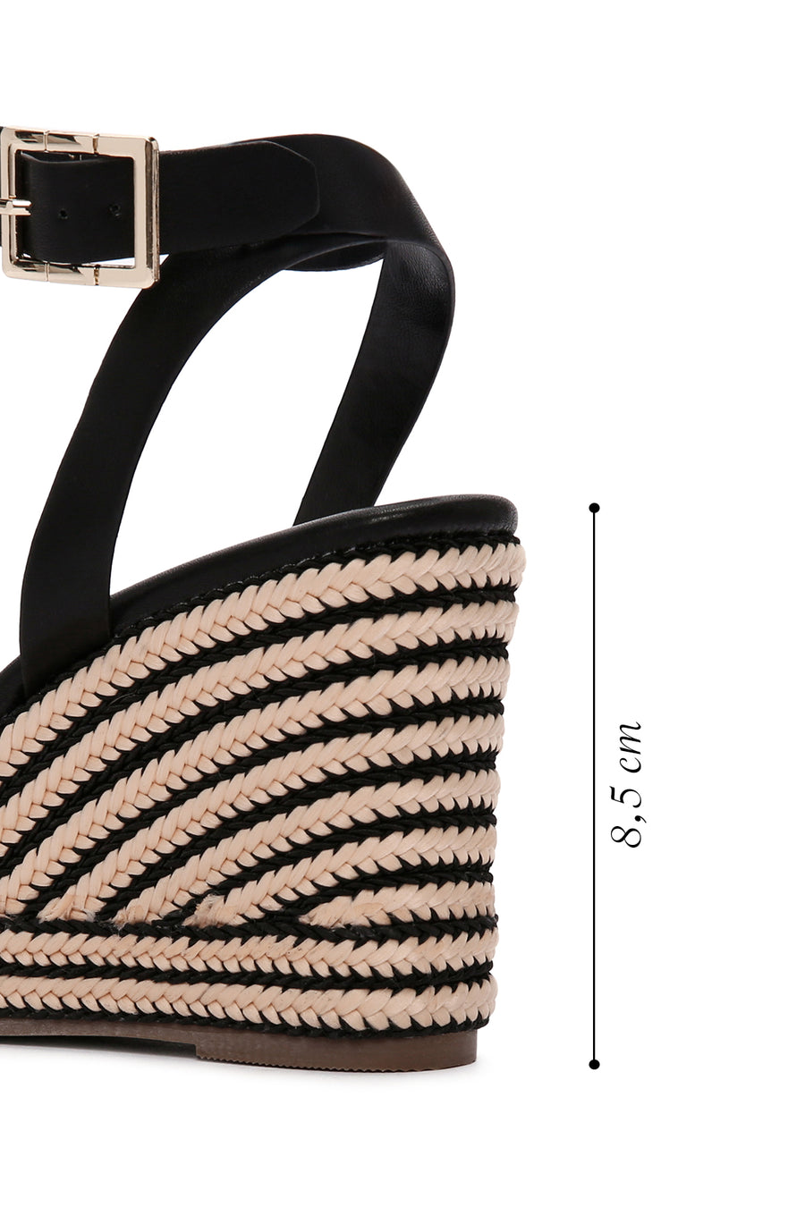 Kadın Siyah Bilekten Bantlı Dolgu Topuklu Espadril Sandalet