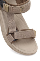 Derimod Zero Male Beige Strapped Fabric Sandals | Derimod