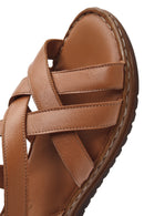 Women's Tan Leather Comfort Sandals | Derimod