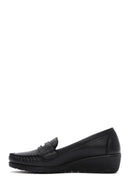 Women's Black Wedge Heeled Loafer | Derimod