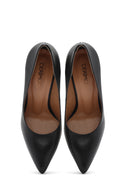 Women's Black High Thin Heel Leather Stiletto | Derimod