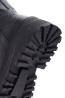Women's Black Zippered Leather Boots | Derimod