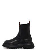 Harley Davidson Woman Black Nefud Thick-Soled Leather Chelsea Boots | Derimod