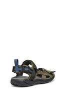Geox Men's Green U Terreno + Grip B Te + Nbk Sy Double Strap Fabric Sandals | Derimod