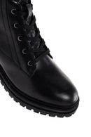 Geox Women's Black Zippered Leather Boots | Derimod