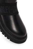 Harley Davidson Woman Black Nefud Thick-Soled Leather Chelsea Boots | Derimod