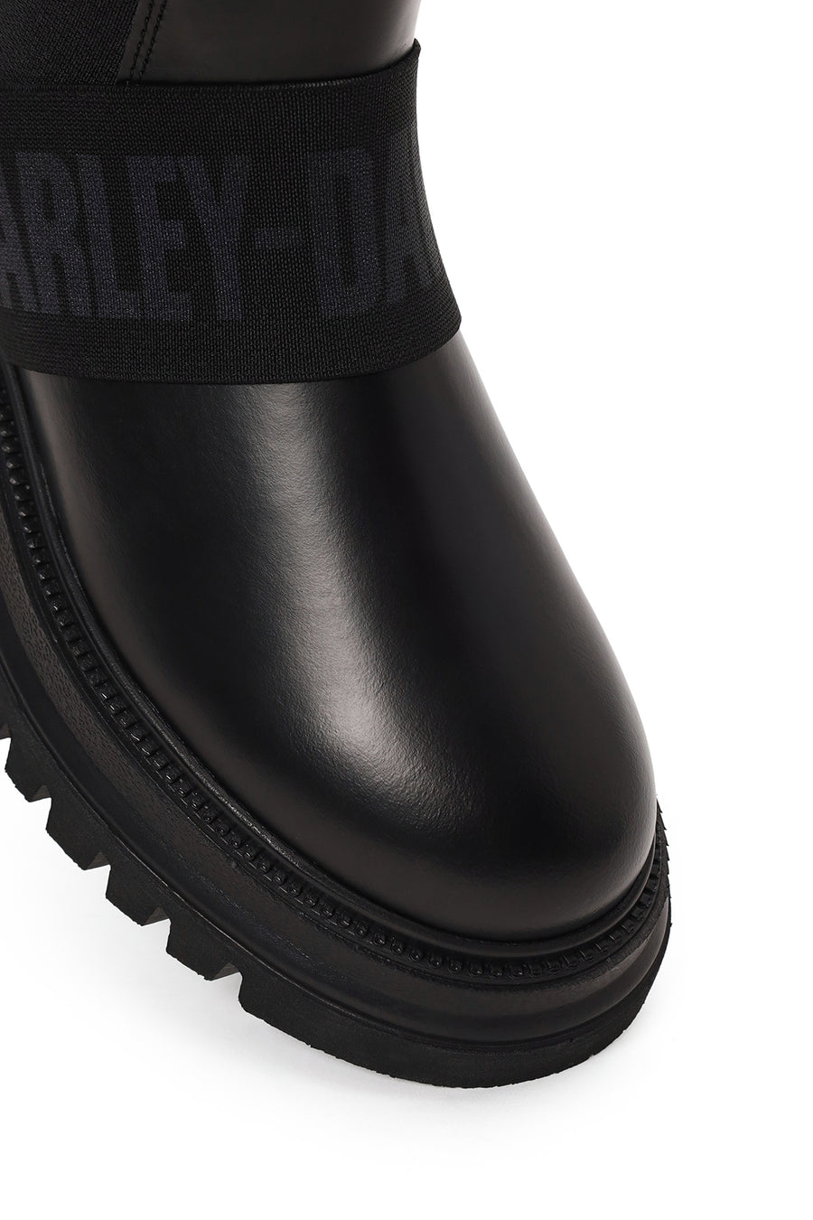 Harley Davidson Woman Black Nefud Thick-Soled Leather Chelsea Boots