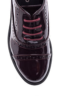 Women's Lace-Up Classic Patent Leather Shoes | Derimod
