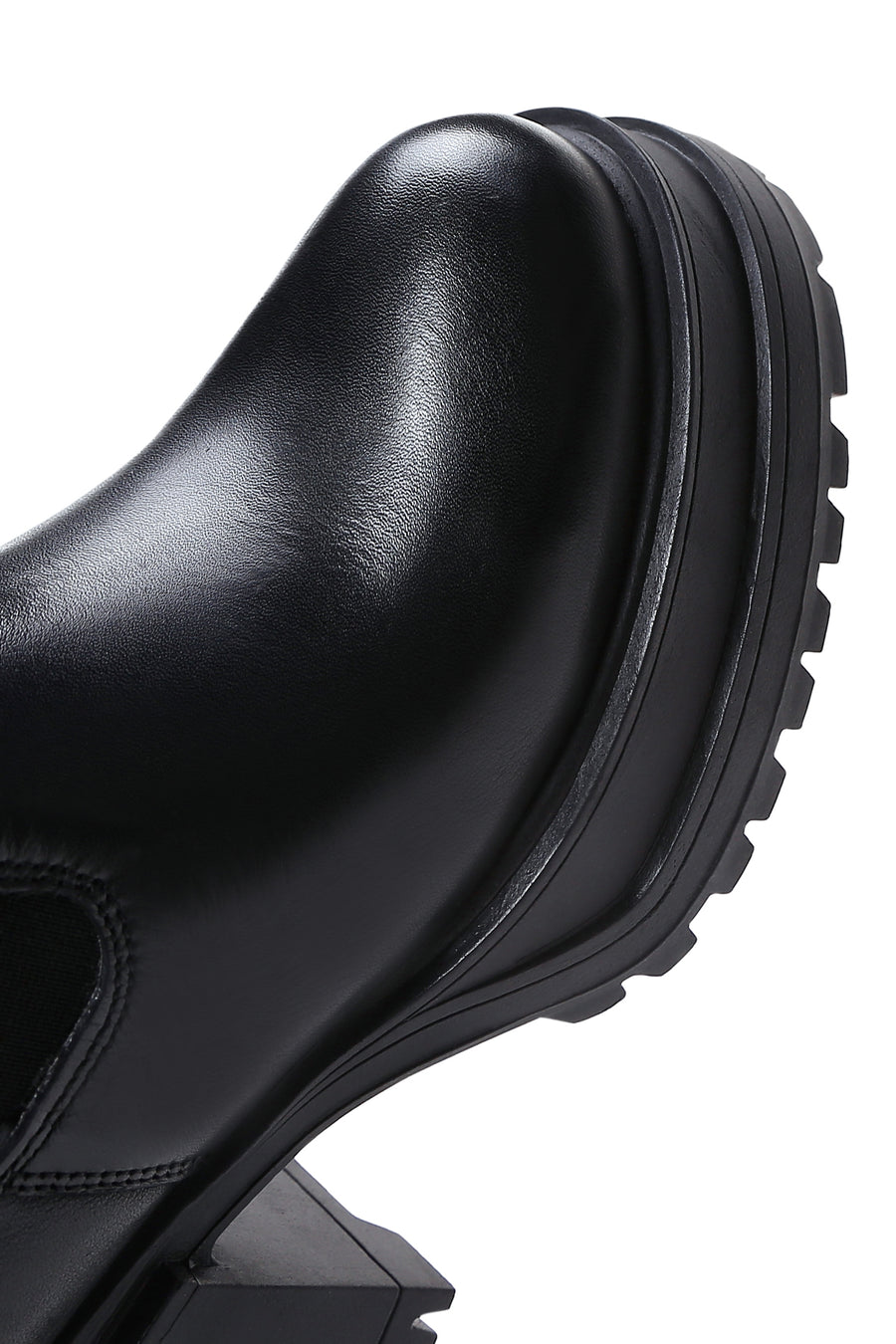 Women's Black Leather Heeled Chelsea Boots