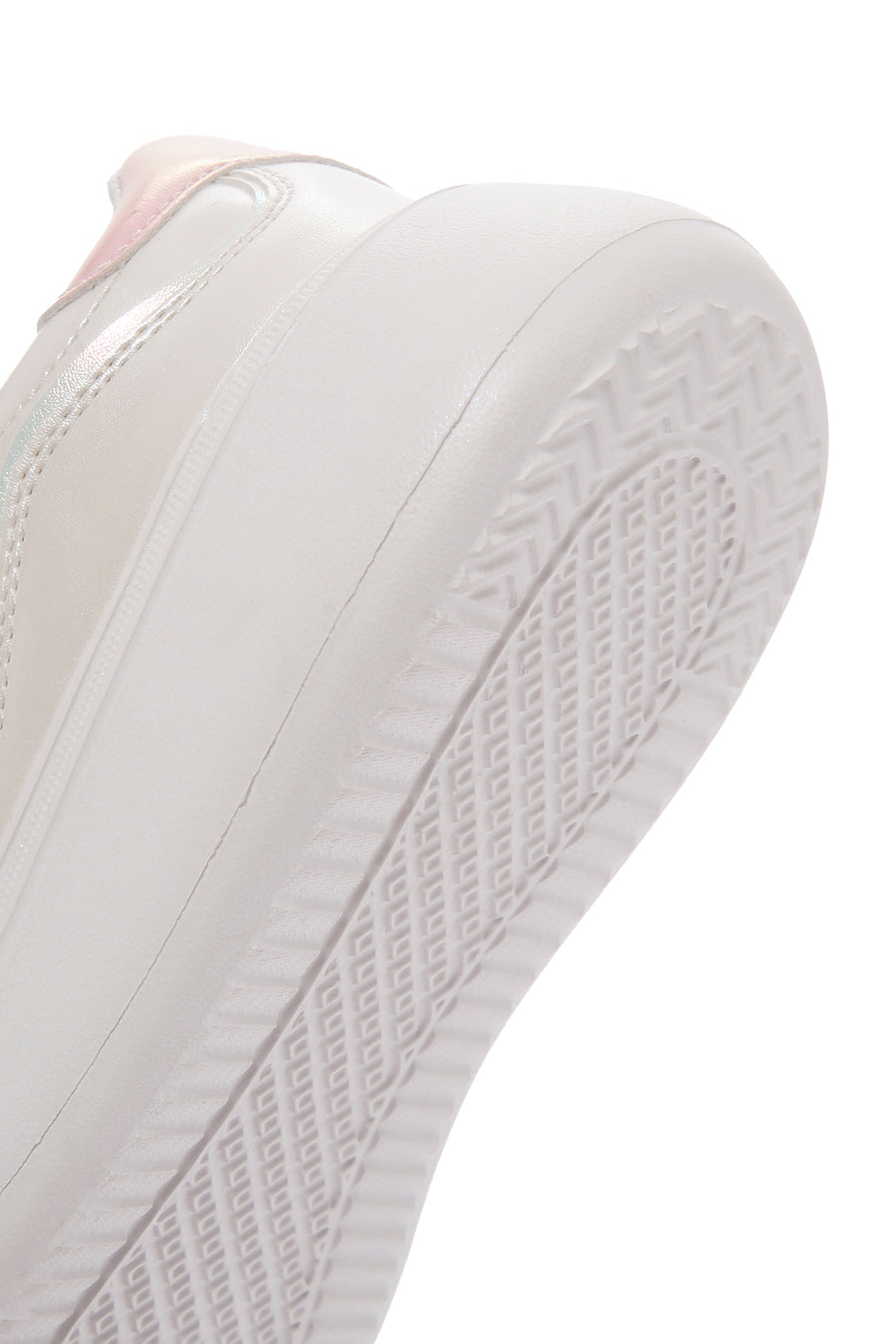 Women's White Lace-Up Thick Soled Sneaker