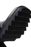 Women's Black Zippered Thick Heeled Leather Boots | Derimod