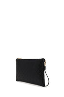 Woman Black Printed Clutch Bag with Long Chain Strap | Derimod
