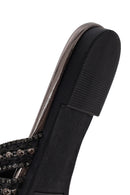 Woman Anthracite Stone-Embellished Slipper | Derimod