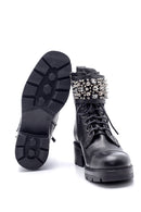 Women's Leather Stone Boots | Derimod