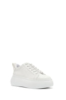 Women's White Lace-Up Thick Soled Sneaker | Derimod