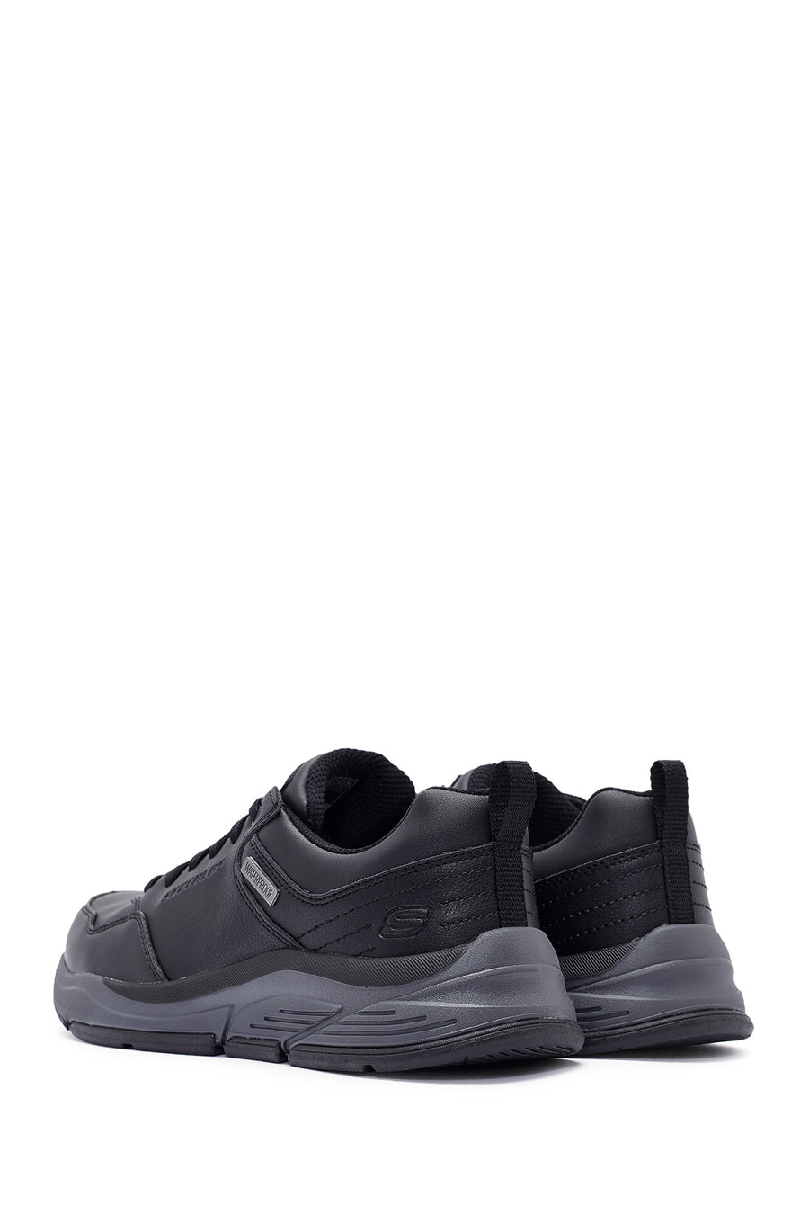 Skechers Men's Black Bengao Lace-Up Leather Sneakers