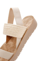 Women's Beige Ankle Elastic Sandals | Derimod
