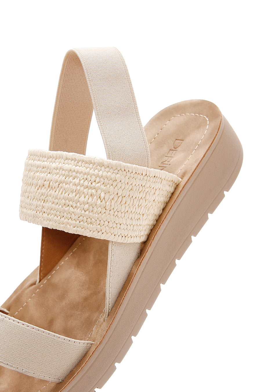 Women's Beige Ankle Elastic Sandals