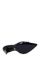 Woman Black Thin-Heeled Patent Leather Leather Slipper | Derimod
