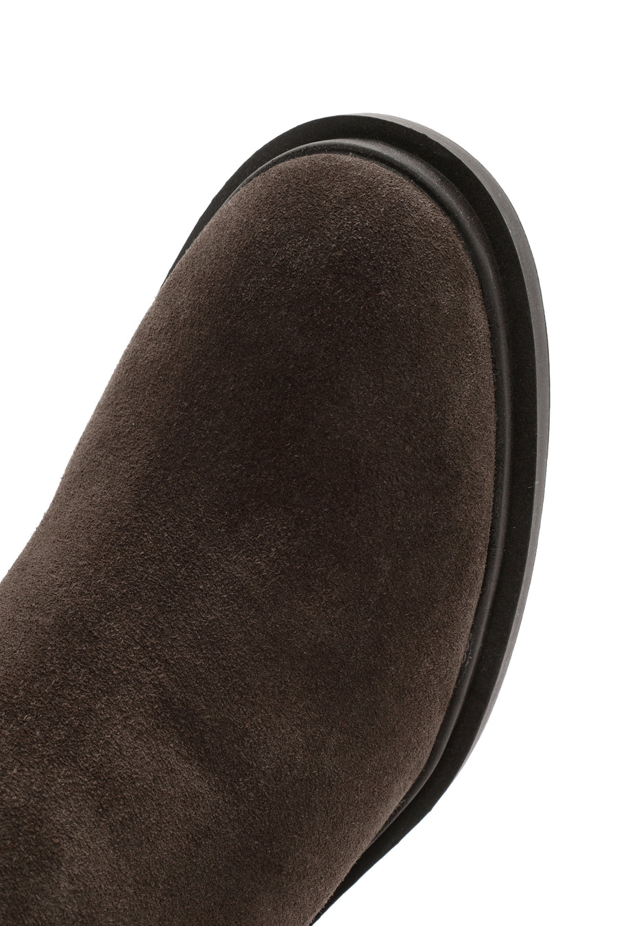 Women's Brown Heeled Zippered Suede Leather Boots