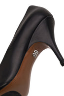 Woman Black Thin-Heeled Leather Stiletto | Derimod