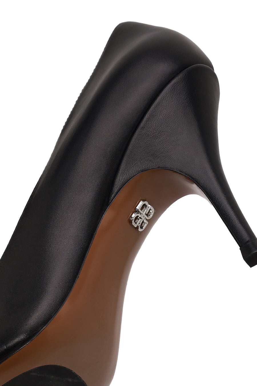 Woman Black Thin-Heeled Leather Stiletto