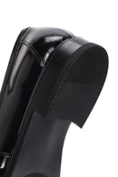 Women's Black Patent Leather Masculine Loafer | Derimod