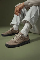 Male Mink Lace-Up Nubuck Leather Sneaker | Derimod