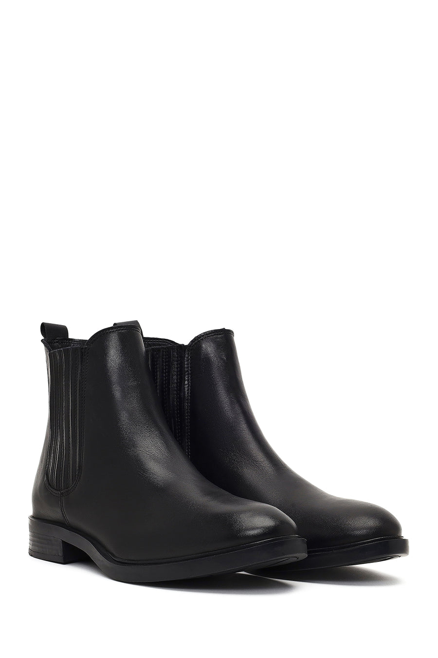 Women's Black Leather Chelsea Boot