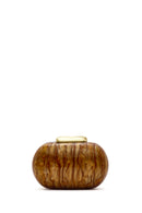 Women's Brown Long Chain Strap Mini Box Clutch Bag | Derimod