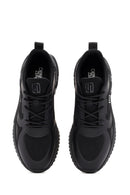 Derimod Zero Men's Black Lace Up Fabric Sneaker | Derimod