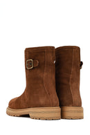 Women's Tan Suede Leather Boots | Derimod