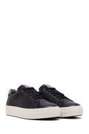 Kadın Siyah Bağcıklı Deri Sneaker | Derimod