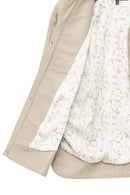 Karen Women's Beige Oversize Leather Jacket | Derimod