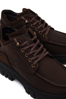 Male Brown Lace-Up Chunky-Soled Nubuck Leather Casual Boots | Derimod