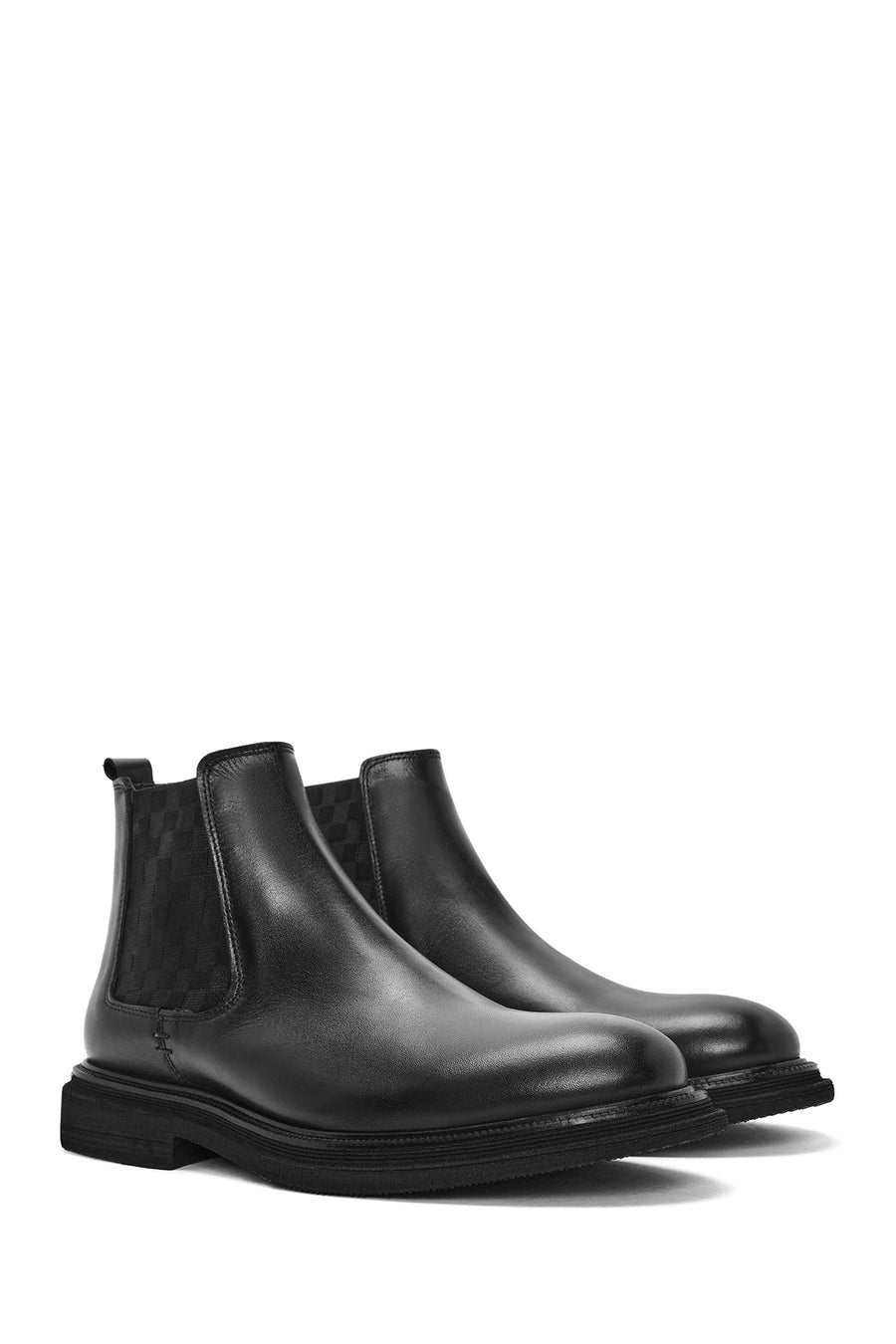 Men's Black Leather Chelsea Boots