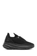 Derimod Zero Women's Black Lace-Up Thick-Soled Fabric Sneaker | Derimod
