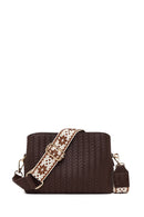 Woman Brown Long-Strap Printed Crossbody Bag | Derimod