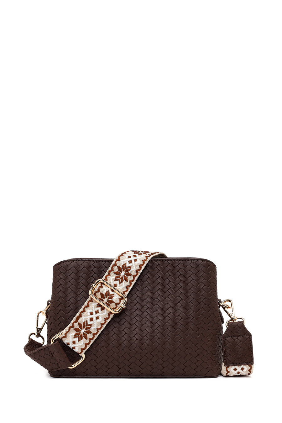 Woman Brown Long-Strap Printed Crossbody Bag 26PBD274626 | Derimod