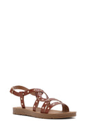 Women's Tan Crocodile Sandals | Derimod