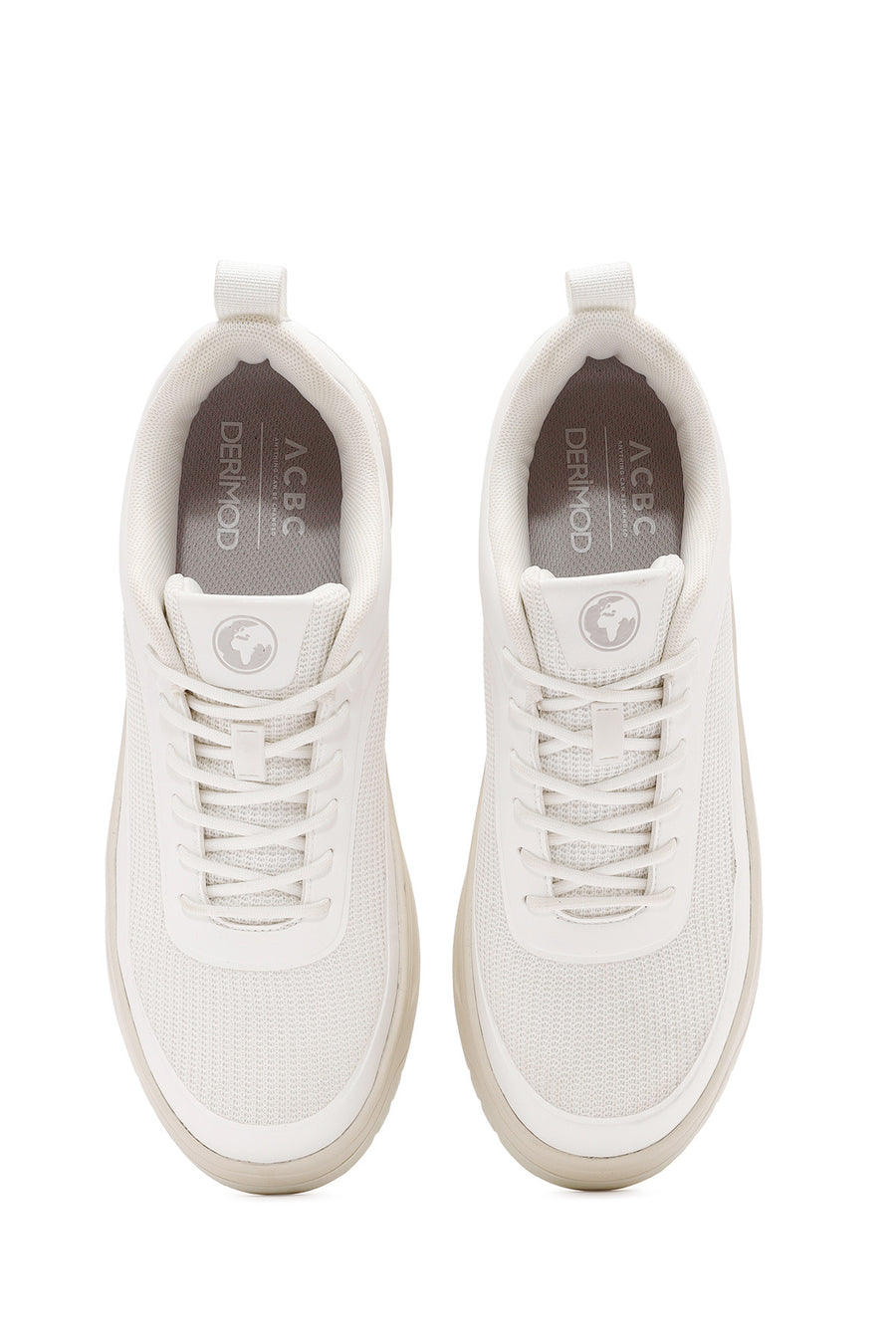 ACBC x Derimod Men's White Lace-Up Sneakers