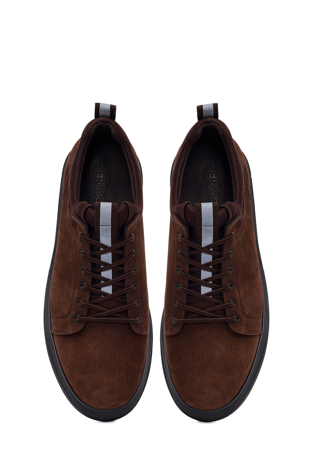 Erkek Kahverengi Bağcıklı Nubuk Deri Sneaker