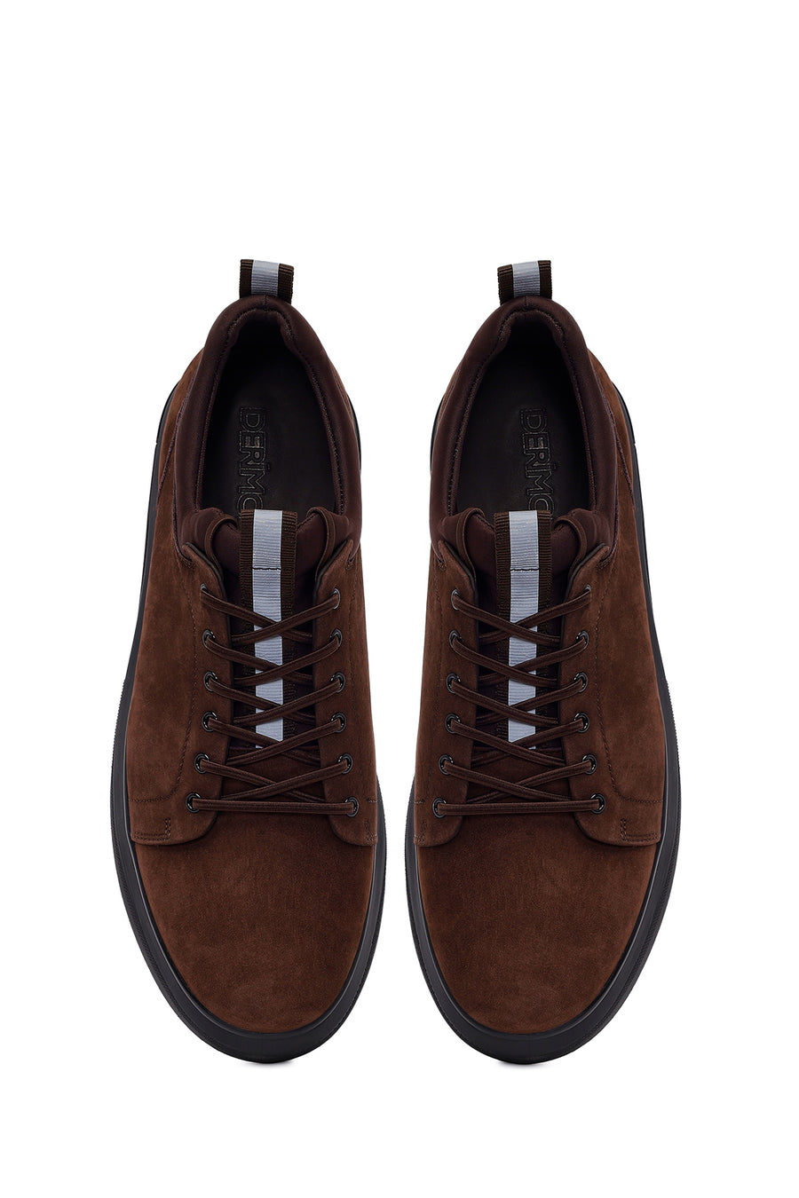 Male Brown Lace-Up Nubuck Leather Sneaker