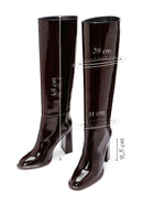 Women's Burgundy Thick Heeled Leather Boots | Derimod