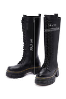 Women's Black Zippered Thick Soled Casual Leather Boots | Derimod