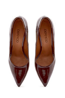 Women's Burgundy High Thin Heel Patent Leather Stiletto | Derimod