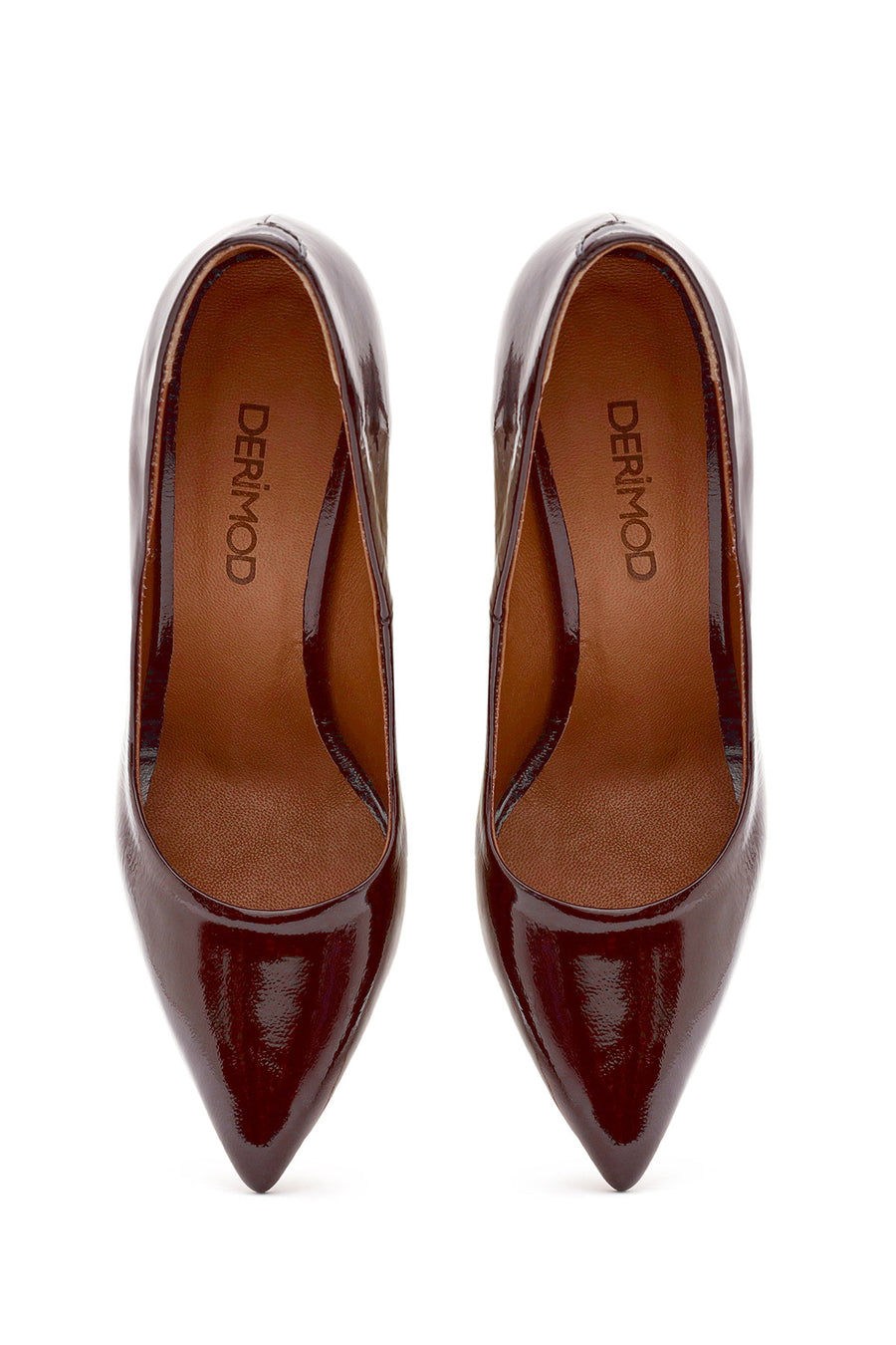 Women's Burgundy High Thin Heel Patent Leather Stiletto