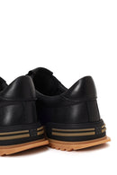 Erkek Siyah Bağcıklı Deri Casual Sneaker | Derimod