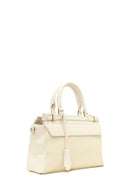 Women's Cream Long Strap Patterned Shoulder Bag | Derimod